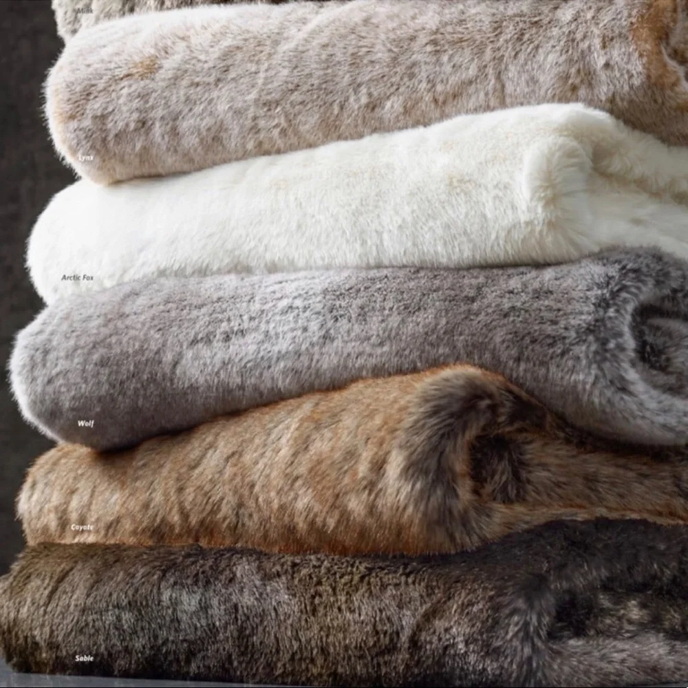 Restoration Hardware Wolf Ultra Luxe fur pillows